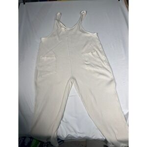 For Days Ribbed‎ Knit Overalls XXL Off White Organic Cotton Recycled Loungewear